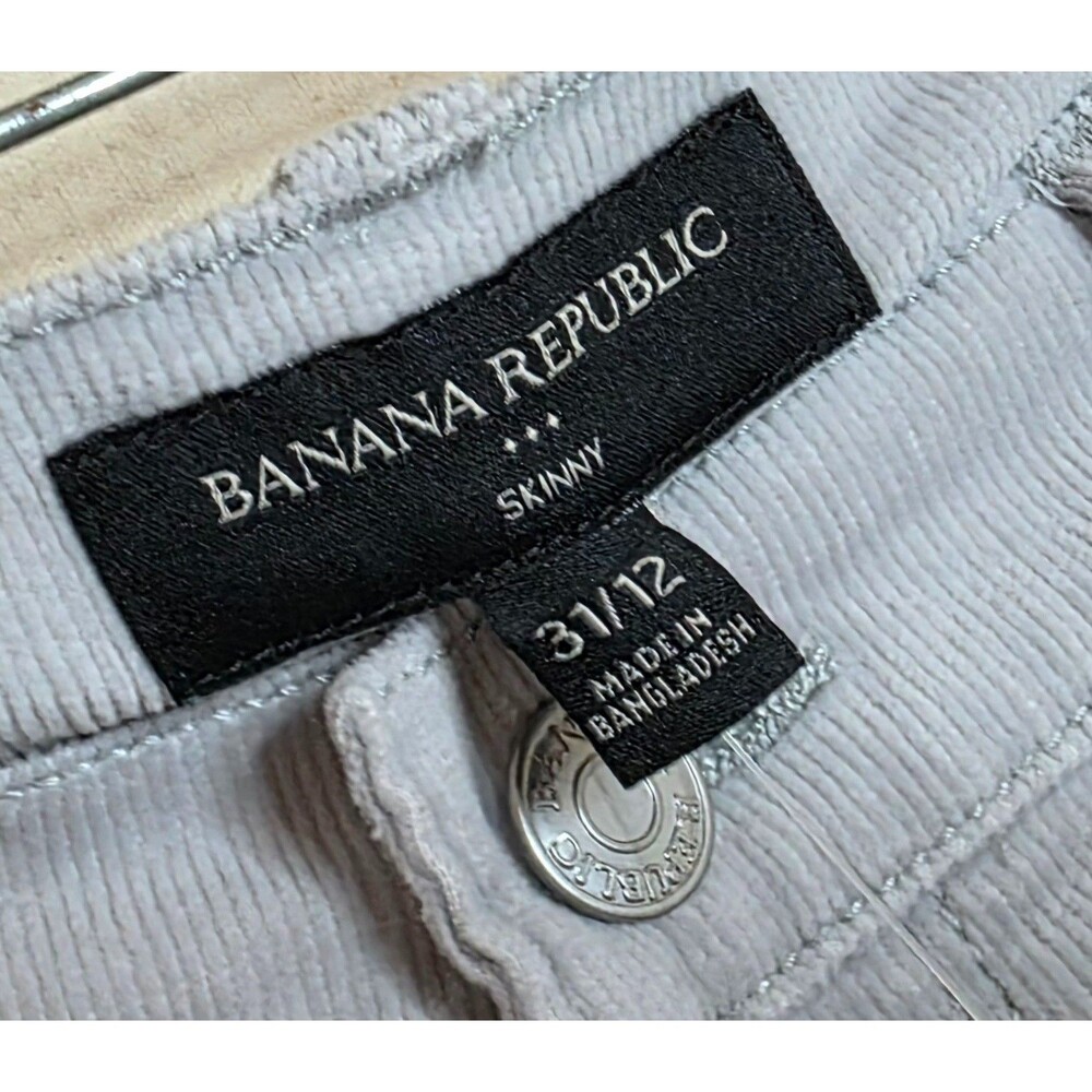 NWT Banana Republic Gray Corduroy Skinny Pants Womens 12 Mid Rise Stretch - Picture 8 of 12